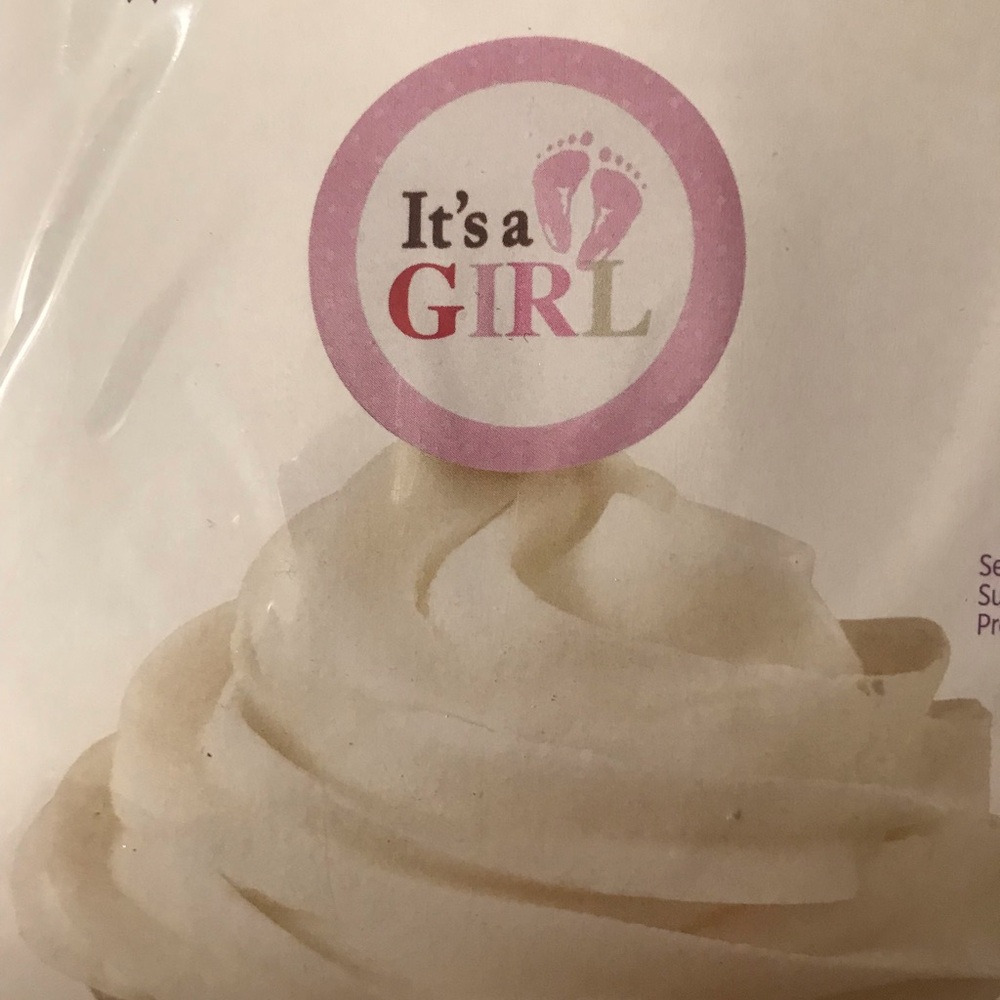 Lot 48 Wilton Pink "It's a GIRL" Cupcake Picks baby shower